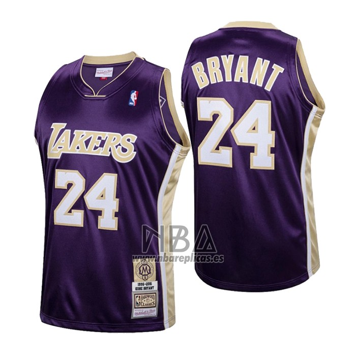 Camiseta Los Angeles Lakers LeBron James NO 24 Hardwood Classics Hall Of Fame 2020 Violeta